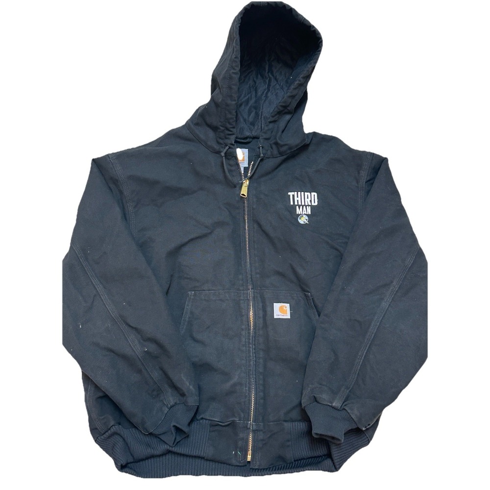 Carhartt x Third Man Records Black Duck‎ Hooded Work Jacket XL Detroit Grit